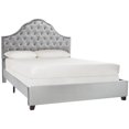 thumbnail image 4 of SAFAVIEH Beckham Modern Glam Tufted Headboard with Nail Heads, Queen, Light Grey, 4 of 9