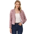 thumbnail image 1 of Abrigo mullido de piel sintétisin cuello chaquerecortacálide invierno pamujer RoEmpolvado M, 1 of 6