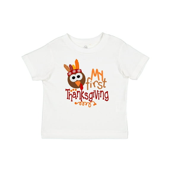 Inktastic My 1st Thanksgiving Cute Turkey with Feathers Boys or Girls Baby T-Shirt