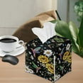 thumbnail image 2 of ZIATUBLE Sunflower Square Tissue Box Cover PU Hummingbird Tissue Box Holder with Bottom Snap Rectangle Tissue Box Covers Modern Tissue Case Facial Paper Organizer Dispenser, 2 of 7