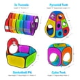 thumbnail image 2 of Carpas y túneles Playz Rainbow para niños con canasta de baloncesto, 2 of 9