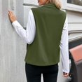 thumbnail image 6 of Women's Fleece Vest Outerwear Sleeveless Lightweight Zip Jackets Warm Soft Vests with Zipper Pockets Army Green M, 6 of 9