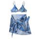 thumbnail image 4 of Bikini sólido con correa para mujer, Bikini con escote en V profundo, conjunto de traje de baño dividido cómodo, traje de baño de tres piezas OAVQHLG3B Store  lin121212, 4 of 4