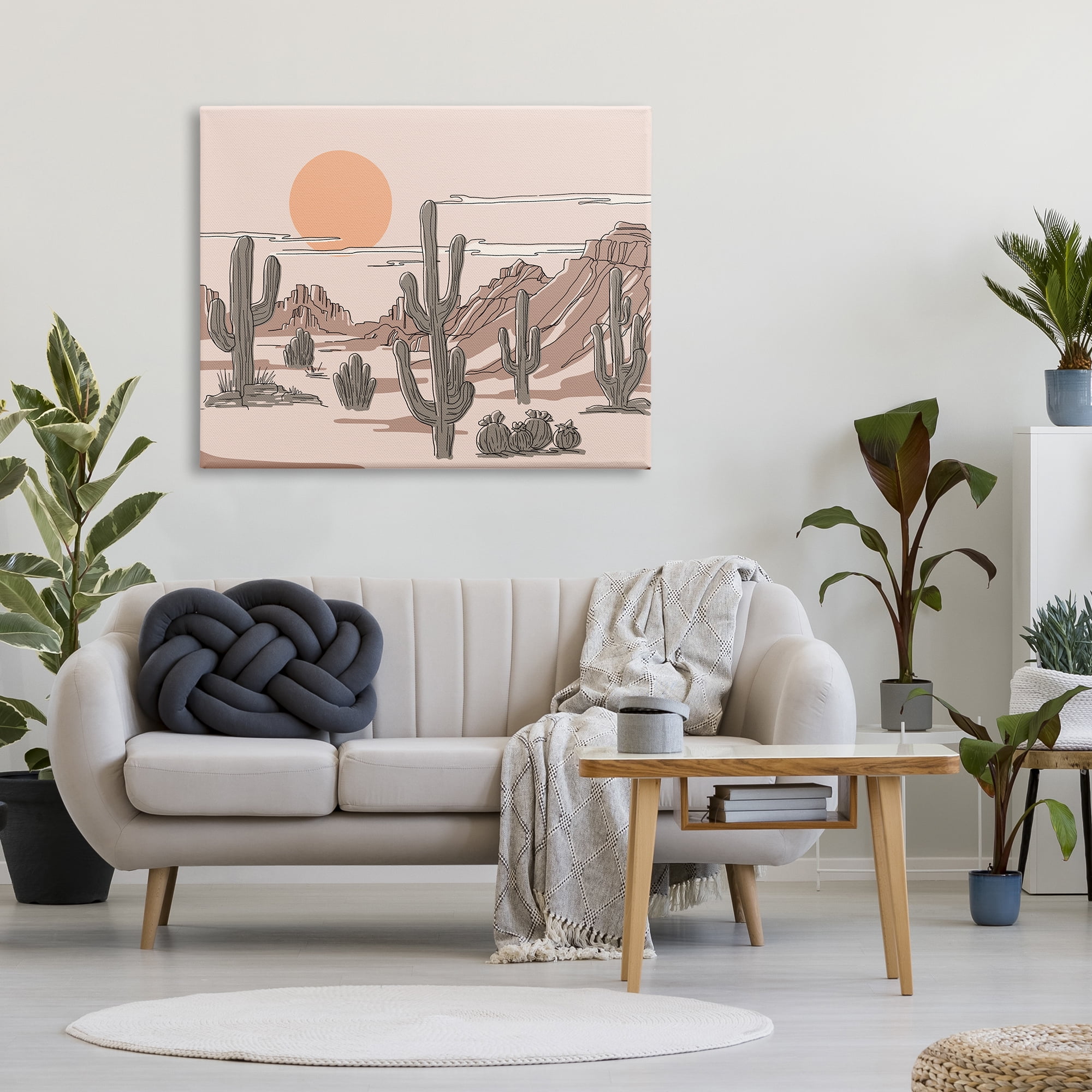 Stupell Industries Summer Sun Desert Canyon Saguaro Cactus Plants, 48 x 36, Design by Ziwei Li