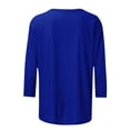 thumbnail image 5 of Scyoekwg Womens Christmas 3/4 Sleeve Tops Christmas Wine Glasses Printed Tunic Shirts Dressy Casual Round Neck Three-Quarter Sleeve Tops Blouses (#A01=Dark Blue,M), 5 of 5