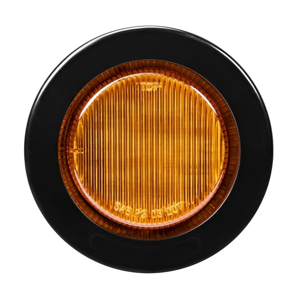 Woanger 12V LED Trailer Marker Lights - 2" Round Amber & Red, 4 Diodes, Waterproof With Grommets (16 Pcs)