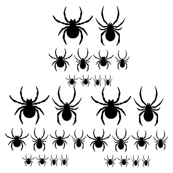 LED Light-Up Spider Night Light Set – 30 Glowing Halloween Decorations with Adjustable Heights for Indoor and Outdoor Displays