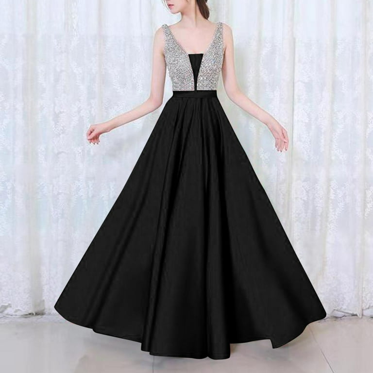 elegant evening dresses 2024 Elegant Light Blue Satin Prom Dresses 2024 Beaded Spaghetti Strap Form –  Viniodress main image 1