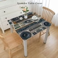 thumbnail image 2 of HAOXIT Retro Recorders Tablecloth Old School Design Cassette Tape Rectangle Tablecloth Picnic Tablecloth BBQ Table Cloths Polyester for Kitchen 48''x48'', 2 of 7