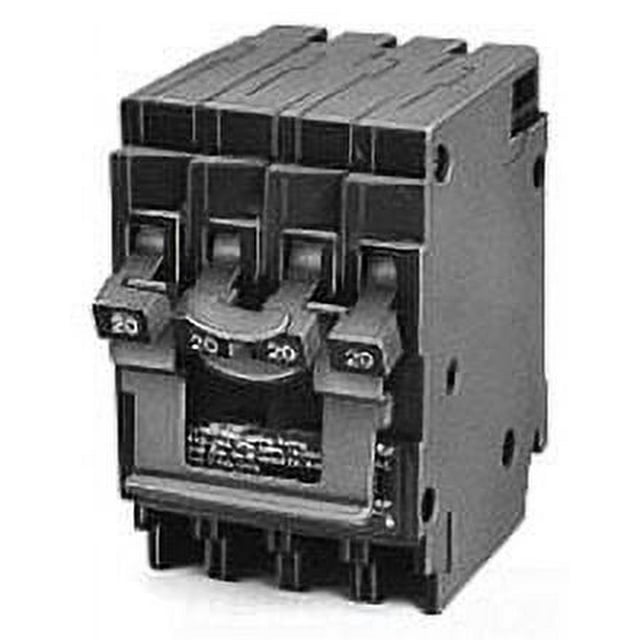 Siemens Q21520CT Triplex Two Outer 15 Single One Inner 20 Amp Double-Pole Circuit Breaker, Black