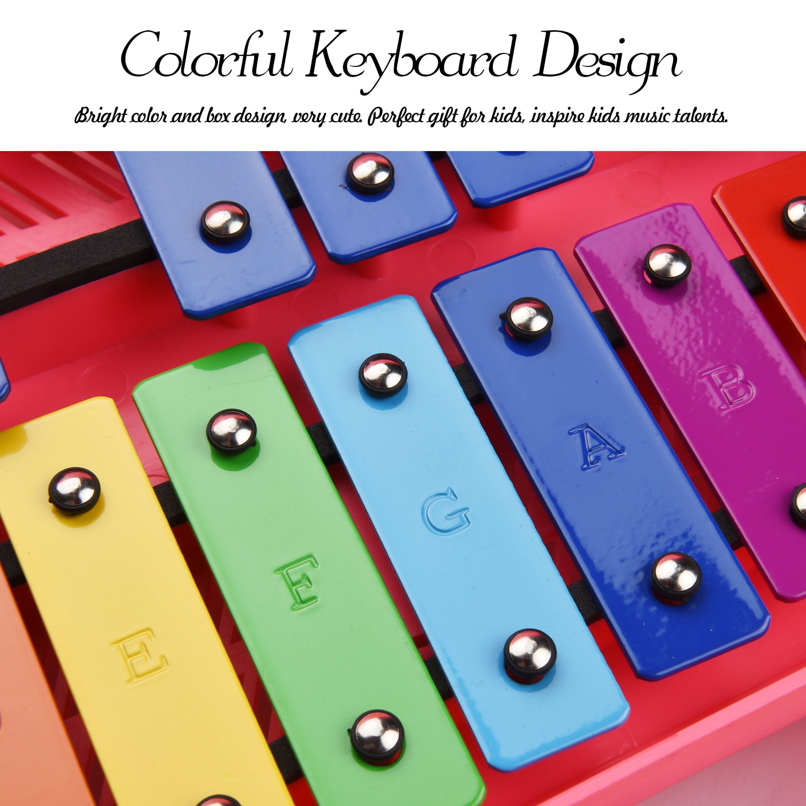 Musical Toy 25 Notes Glockenspiel Xylophone Musical Instrument for Kids with Case and Mallets