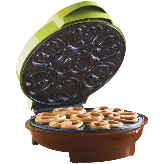 Brentwood Just For Fun Electric 6-Hole Non-Stick Mini Pretzel Maker, Green, TS-251
