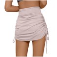 thumbnail image 4 of Njagoc3 Womens High-Waisted Ruched Drawstring Mini Skirt for Summer Parties & Beach Outings, 4 of 6