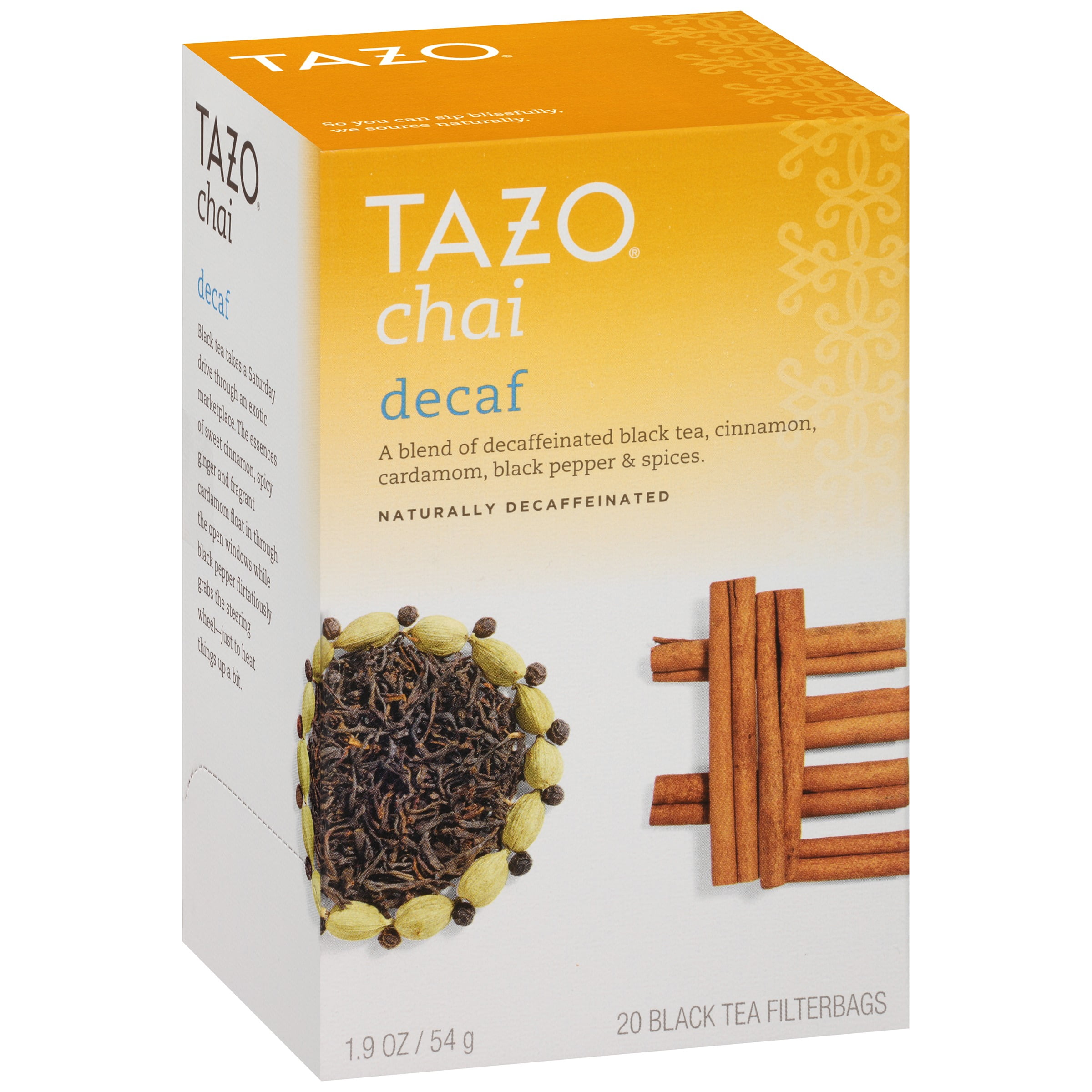 TAZO CHAI DECAF BLACK TEA, 20 COUNT