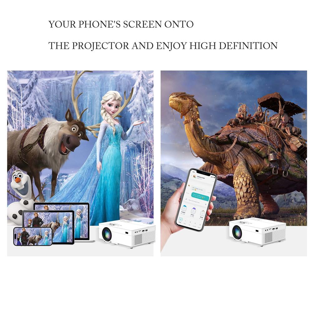 OnePi Mini Projector with Bluetooth 5.2 and WiFi 6, HD 1080P Video Projector Home Theater