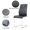 thumbnail image 3 of 8 Pieces Dinner Chairs, Faux Leather Dinning Chairs with High Backrest and Upholstered Cushion Seat, Modern Dining Table Chairs with C-shaped Tube Legs, Gray, 3 of 9