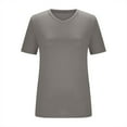 thumbnail image 7 of Womens Summer Plus Size Tops, V Neck T Shirts for Women Outdoor Casual Loose Fit Solid Coloe Short Sleeve T-Shirts, 7 of 7