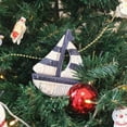 thumbnail image 2 of Hampton Nautical Sailboat-301-XMASS Wooden Rustic Red and White Sailboat Christmas Nautical Ornament-Tree Decoration, 2 of 2