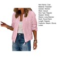 thumbnail image 7 of Lady Coat Glittering Sequin Round Neck Zipper Closure Long Sleeves Cardigan Short Type Loose Club Performance Stage Party Jacket, 7 of 7
