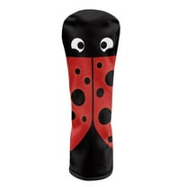 Yuyamidu Cute Ladybug Golf Club Head Cover PU Leather Golf Head Covers Driver Headcover Fairway Wood Head Cover Hybrid Headcover