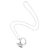 Milisten Circle Glass Locket Pendant Necklace Alloy Frame for Keepsake Jewelry