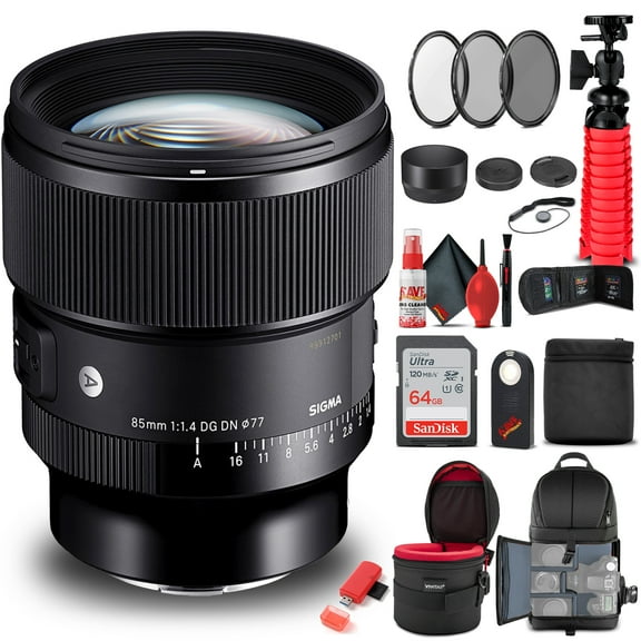 Sigma 85mm F/1.4 DG DN Art Lens for Sony E (322965) Bundle