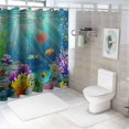 thumbnail image 7 of Orinice  4Pcs Ocean Bathroom Shower Curtain Sets with Rugs, Jellyfish Ocean Corals Bathroom Sets with Shower Curtain and Rugs and Accessories 36x72, 7 of 7