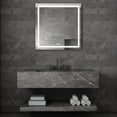 thumbnail image 2 of Ozarke Aurora LED Vanity Mirror with Aluminum Frame, Anti-Fog Feature and 3 Key Touch Control - Medium, 2 of 10