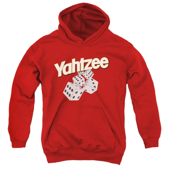 Yahtzee Tumbling Dice Youth Pullover Hoodie Sweatshirt Red