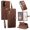 Brown, variant on For Samsung Galaxy A37 5G 6.7-inch Heart Buckle Wallet Case With Multi-Card Slots Zipper Pocket Detachable Wrist Strap,Shockproof Phone Case,Black,For Galaxy A37 5G