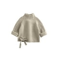 thumbnail image 1 of FOCUSNORM Toddler Girls Mock Neck Sweaters Long Sleeve Cable Knit Pullovers, 1 of 5