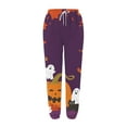 thumbnail image 4 of QATAINLAV Halloween Sweatpant for Women Baggy Cinch Bottoms Jogger Pants Novelty Graphic Print Trousers Drawstring High Waisted Sweat Pants with Pockets 90 off Clearance Sale Multicolor M, 4 of 6