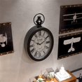 thumbnail image 4 of Reloj de pared Mterry pequeño, retro, ovalado, diseño antiguo, negro, 4 of 7