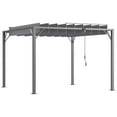 thumbnail image 1 of Outsunny Pergola Extérieure à Lames 9,5 Pieds x 9,7 Pieds avec Toit Rétractable, Gris, 1 of 10
