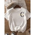 thumbnail image 1 of Calvin Women's Short-Sleeve T-Shirt - White with Bold Black Lettering, Comfortable Fit, Casual Style, Machine Washable, All-Season Wear, 1 of 5