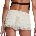 thumbnail image 3 of Joau Women's Lolita Bloomers Floral Lace Mesh Ruffle Shorts Layered Frill Bottoms Pumpkin Pants Cute Panties Booty Shorts Pumpkin Short Pants Sweet Pettipants, 3 of 4