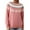 Pink, variant on Fgnfyis Women's Fair Isle Knitted Sweater Long Sleeve Boat Neck Retro Lightweight Pullover Top Womens Sweaters for Winter Fashion Pink L