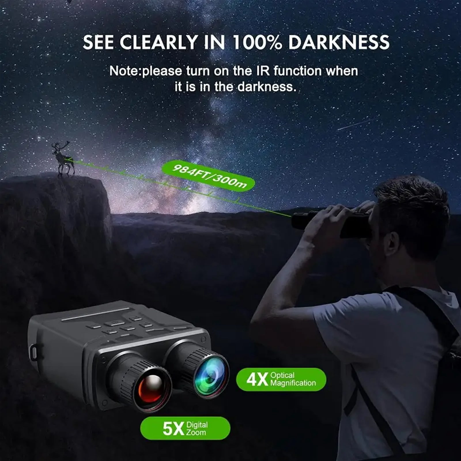1080p FHD Digital Binoculars,Night Vision Goggles Day & Night Observation Telescopes Outdoor Travel Camping Surveillance