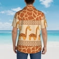 thumbnail image 6 of Giraffe Animal Retro Hawaiian Shirts For Men, Summer Short-Sleeve Relaxed-Fit Button-Down Shirts Medium, 6 of 9