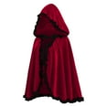 thumbnail image 5 of THDHVS shawl wraps for women,Poncho Shawl,Unisex Christmas Cape with Lace Trim and Velvet Fabric for Family Celebration Short Hooded Cloak Adds Festive Style To Your Holiday Wardrobe, 5 of 7