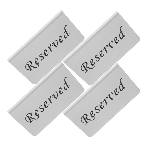 MLINS 4 Pcs Pew Reserved Signs Table Booked Bride Banquet 10.00X6.00X6.00CM Silver