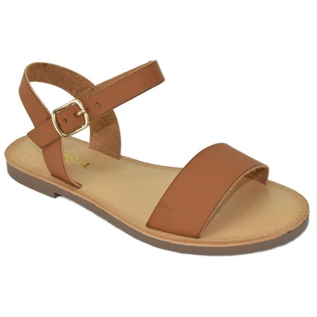 

Soda Shoes Women Basic Gladiator Sandals Ankle Strap Open Toe BIGBOSS-S Tan Brown 8.5