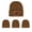 Brown, variant on 4-PCS Custom Leather Patch Beanie Hats | Heavyweight Acrylic Knit, One Size Fits All, High Elasticity, Perfect Gift Set