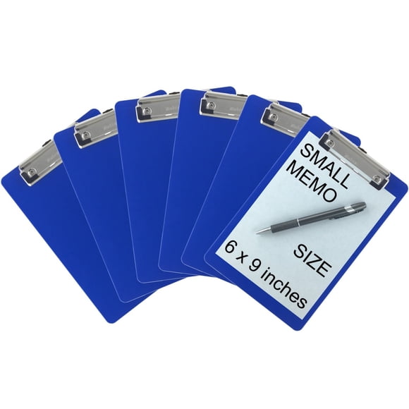 Trade Quest Presse-Mémo 6 Pieds' x 9 Pieds' Clip Profil Bas Plastique (Lot de 6) (Bleu Foncé)
