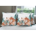 thumbnail image 6 of Ambesonne Exotic Throw Pillow Cover 4 Pack, Orchids Blossoms Floral, 16", Orange and Teal, 6 of 7