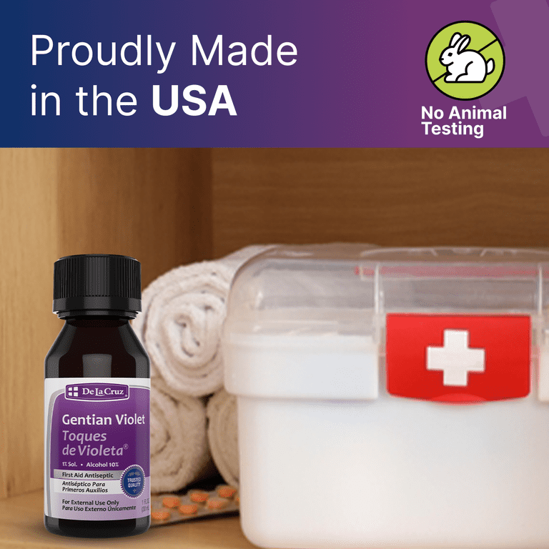 De La Cruz 1% Gentian Violet First Aid Antiseptic for cuts and