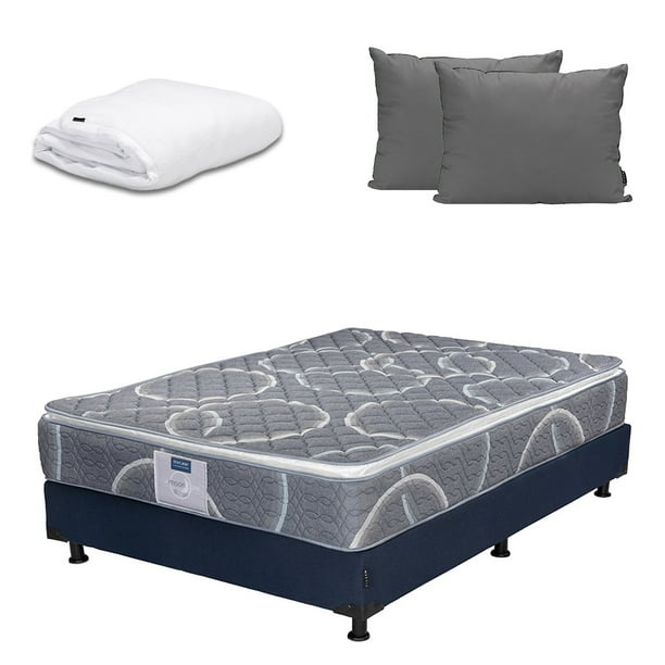 Colchón Matrimonial Dicasa Bongo + Box + Almohada 2Pack + Protector Cloud