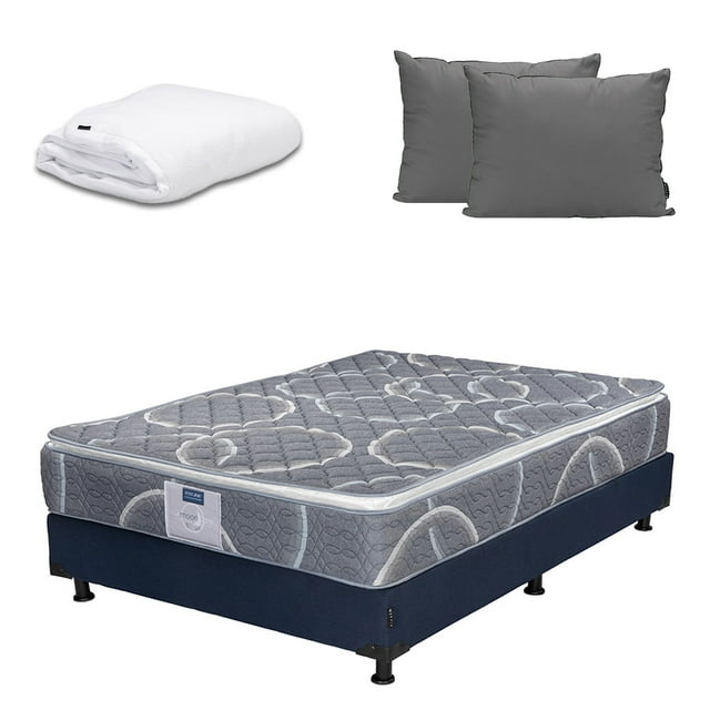Colchón Matrimonial Dicasa Bongo + Box + Almohada 2Pack + Protector Cloud