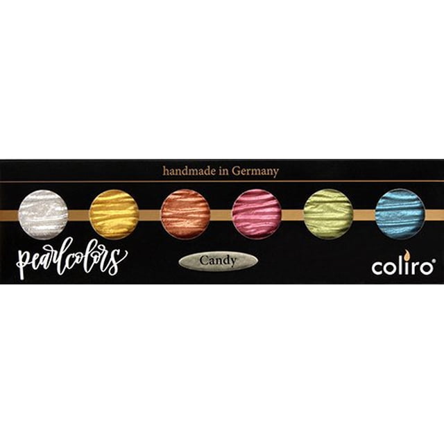Coliro M770 Artist Mica Pearl Watercolor Paint Set – Candy Water Colors (6-Color Set, 30mm)