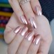 thumbnail image 1 of Uñas postizas Coolnail ovaladas metalizadas efecto espejo rosa champán 24 piezas, 1 of 8